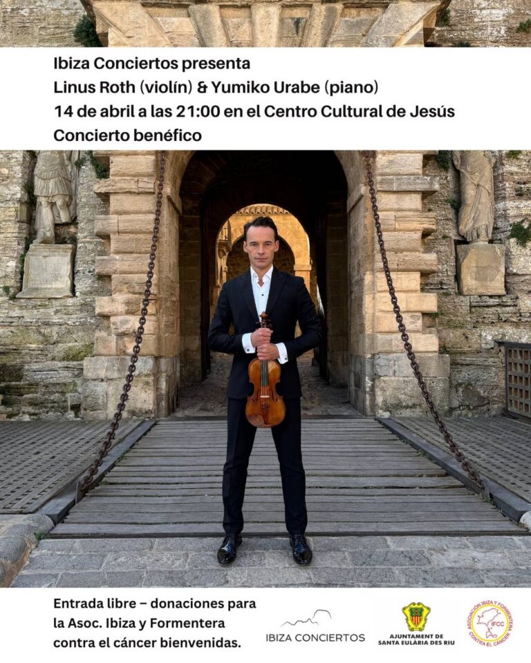 El violinista Linus Roth y la pianista Yumiko Urabe celebran un concierto benéfico a favor de la Asociación Ibiza y Formentera Contra el Cáncer - imagen 1